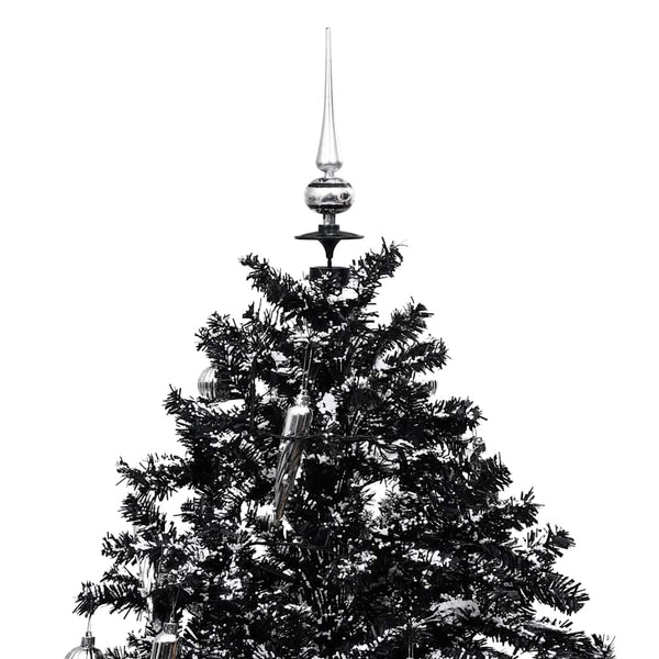 vidaXL Snowy Christmas Tree with Umbrella Base Black 190 cm PVC