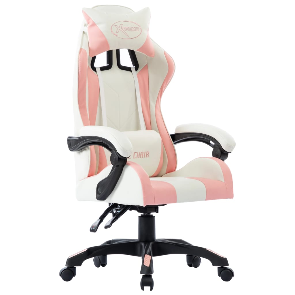 vidaXL Gaming Chair Pink Faux Leather