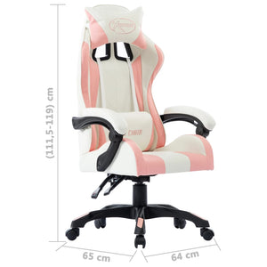 vidaXL Gaming Chair Pink Faux Leather