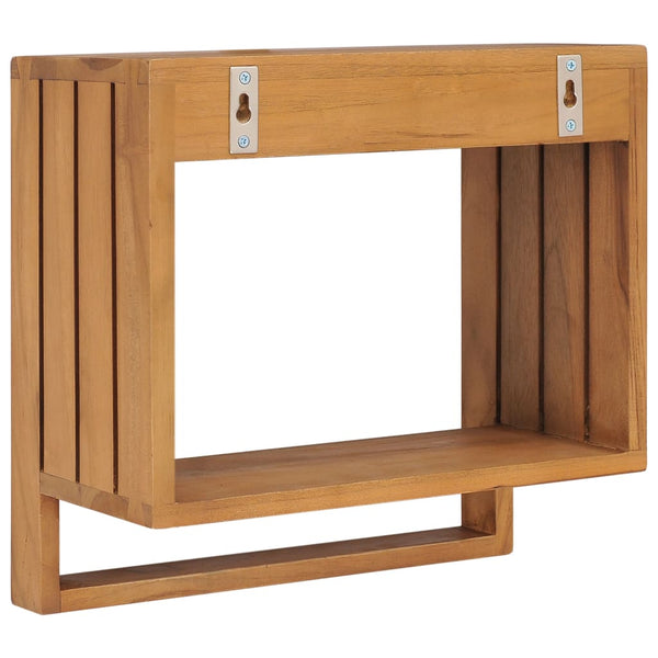 vidaXL Wall-Mounted Towel Rack 35×20×35 cm Solid Teak Wood