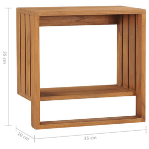 vidaXL Wall-Mounted Towel Rack 35×20×35 cm Solid Teak Wood