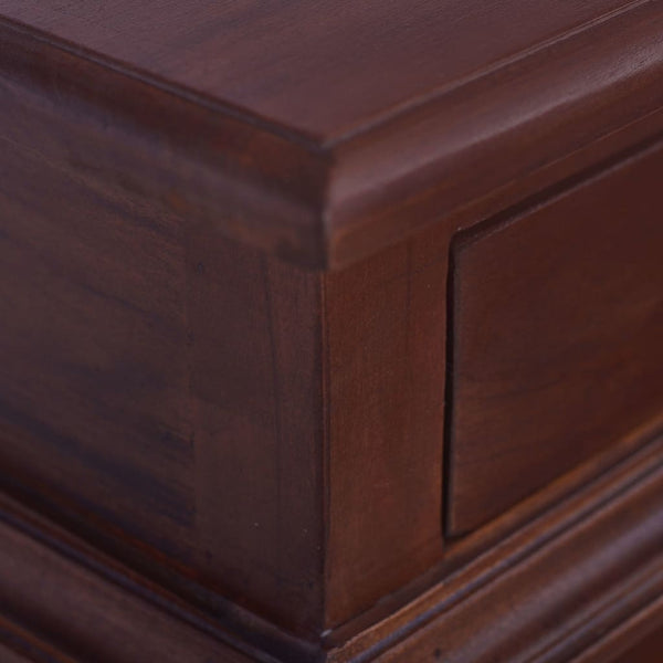 vidaXL Classic Bedside Table Brown 35x30x60 cm Solid Mahogany Wood