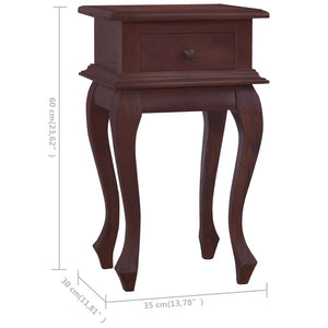 vidaXL Classic Bedside Table Brown 35x30x60 cm Solid Mahogany Wood
