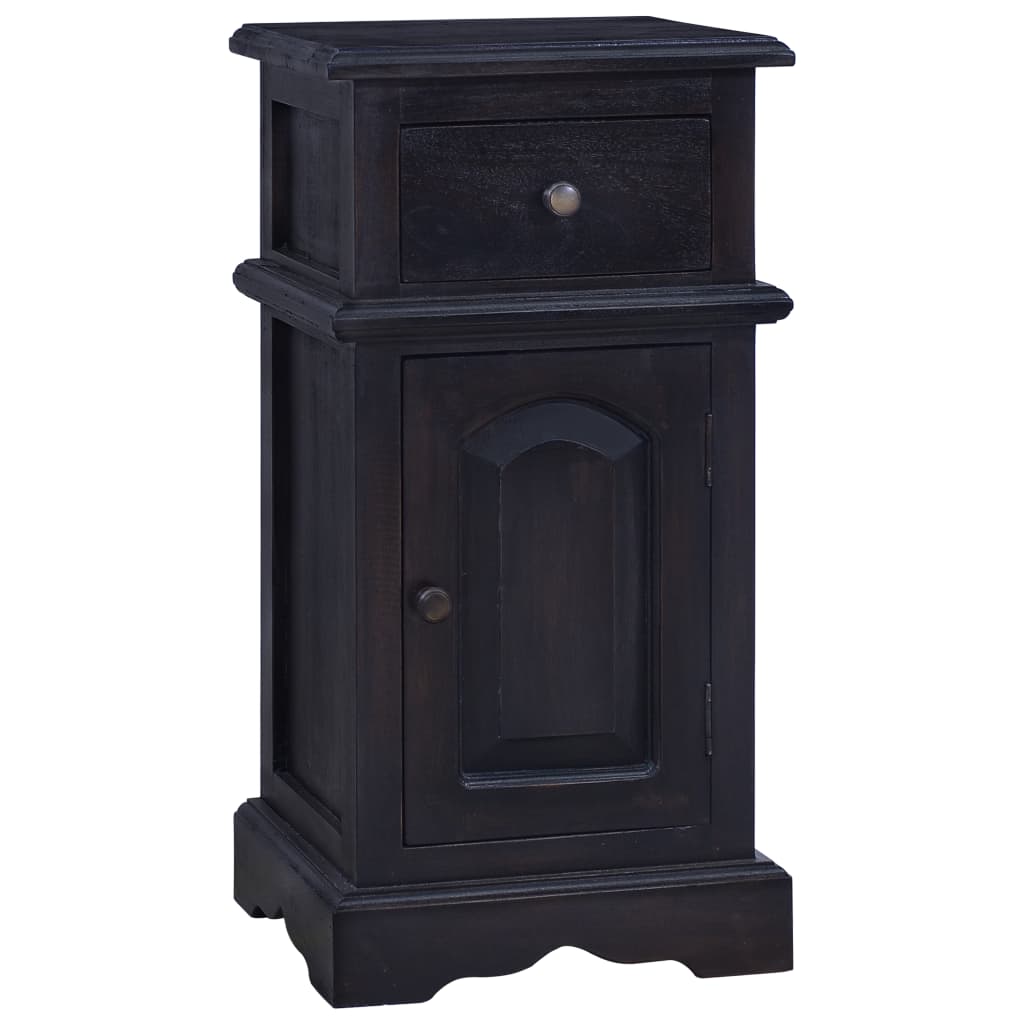 vidaXL Bedside Table Light Black Coffee Solid Mahogany Wood