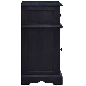 vidaXL Bedside Table Light Black Coffee Solid Mahogany Wood