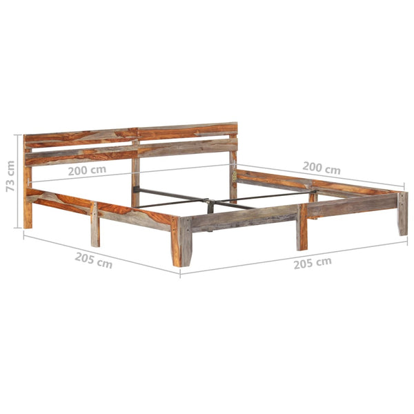 vidaXL Solid Wood Bed Frame without Mattress 200x200 cm