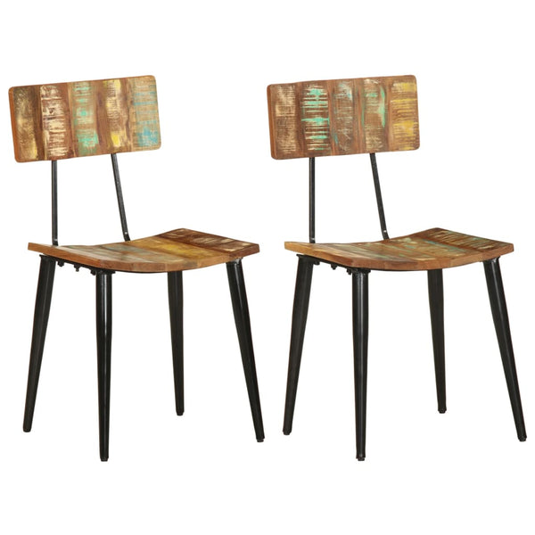 vidaXL Dining Chairs 2 pcs. Solid Reclaimed Wood