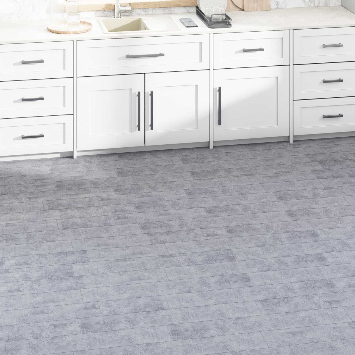 vidaXL Flooring Planks 36 pcs Cement Grey 5.02 m² PVC