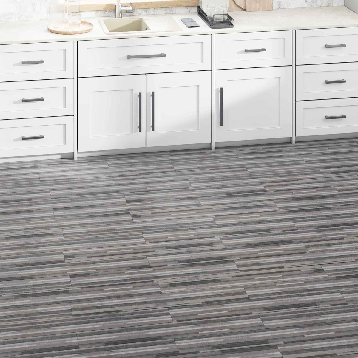 vidaXL Flooring Planks 5.02 m² 36 pcs PVC Striped Grey