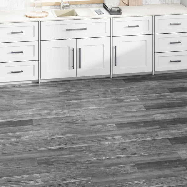 vidaXL Flooring Planks 36 pcs Glossy Grey 5.02 m² PVC
