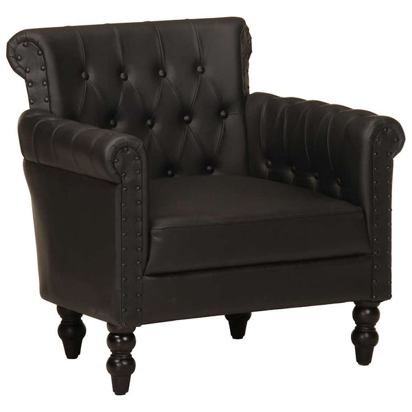 vidaXL Armchair Black Real Goat Leather