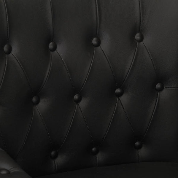 vidaXL Armchair Black Real Goat Leather