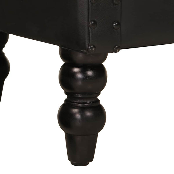 vidaXL Armchair Black Real Goat Leather