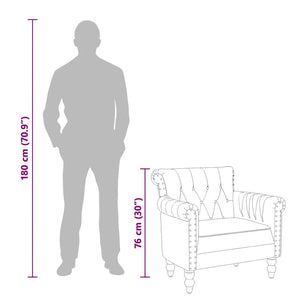 vidaXL Armchair Black Real Goat Leather