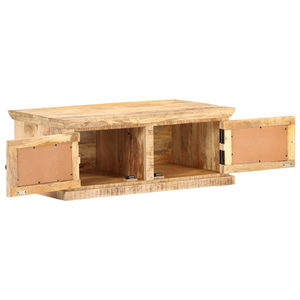 vidaXL Coffee Table 90x50x35 cm Solid Mango Wood and Natural Woven Cane