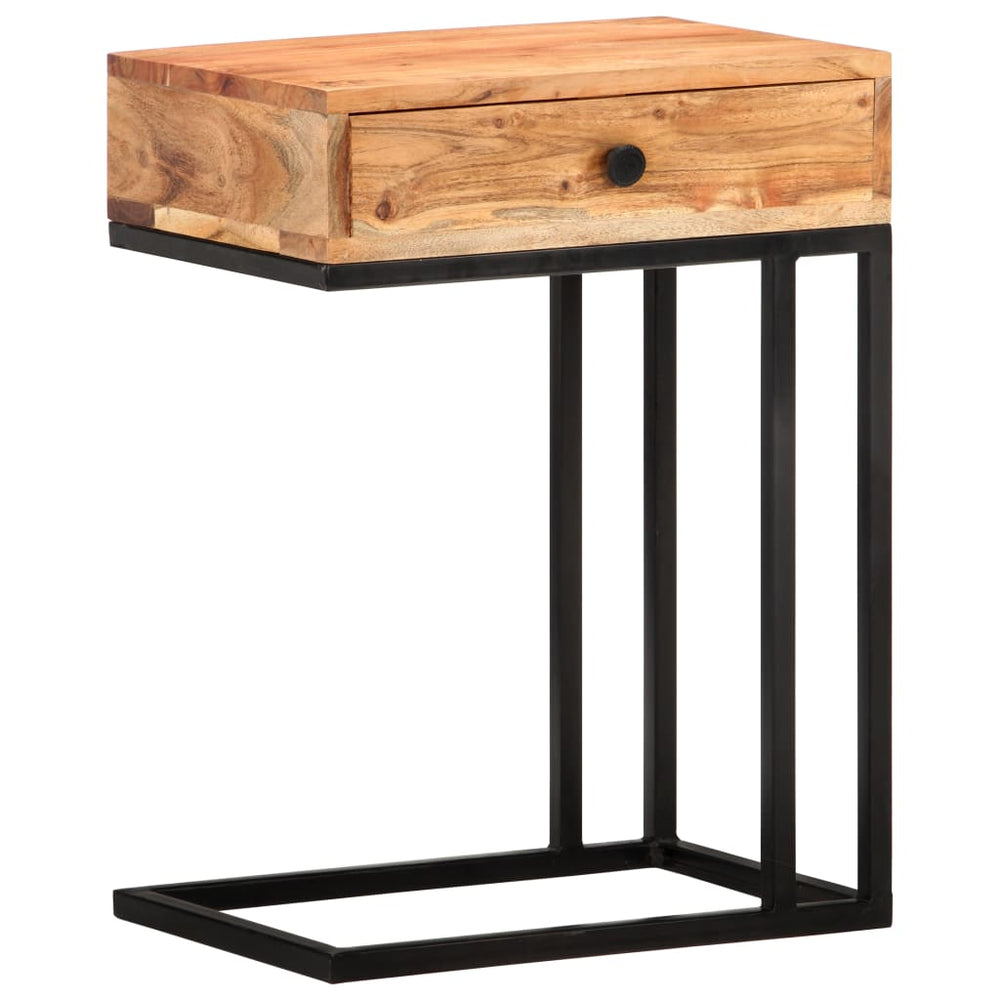 vidaXL U-Shaped Side Table 45x30x61 cm Solid Acacia Wood