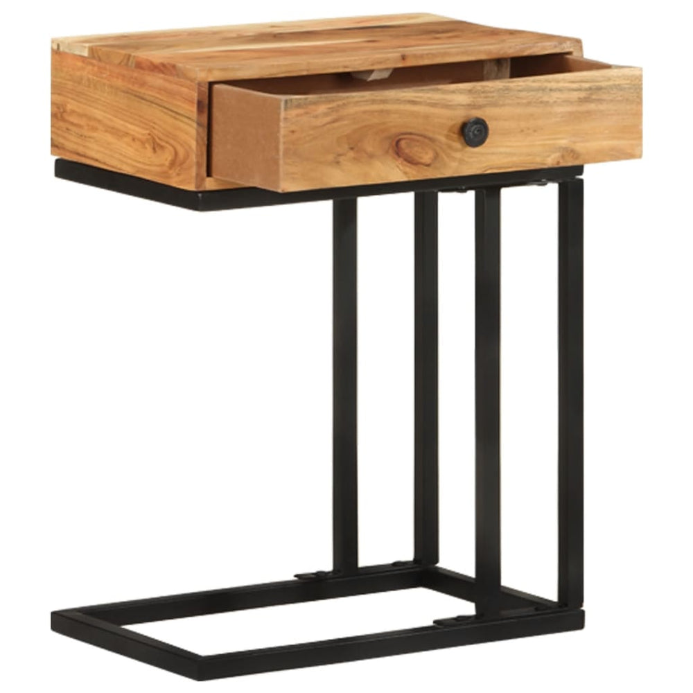 vidaXL U-Shaped Side Table 45x30x61 cm Solid Acacia Wood