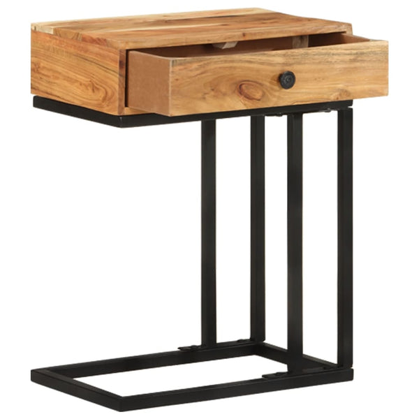 vidaXL U-Shaped Side Table 45x30x61 cm Solid Acacia Wood