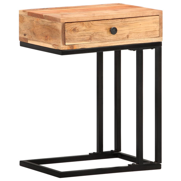 vidaXL U-Shaped Side Table 45x30x61 cm Solid Acacia Wood