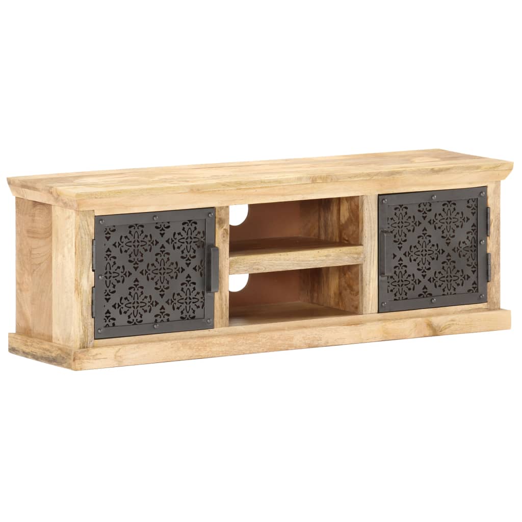 vidaXL TV Cabinet with Steel Doors 120x30x40 cm Solid Mango Wood