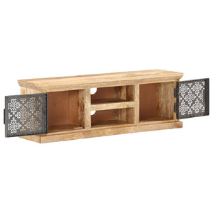 vidaXL TV Cabinet with Steel Doors 120x30x40 cm Solid Mango Wood