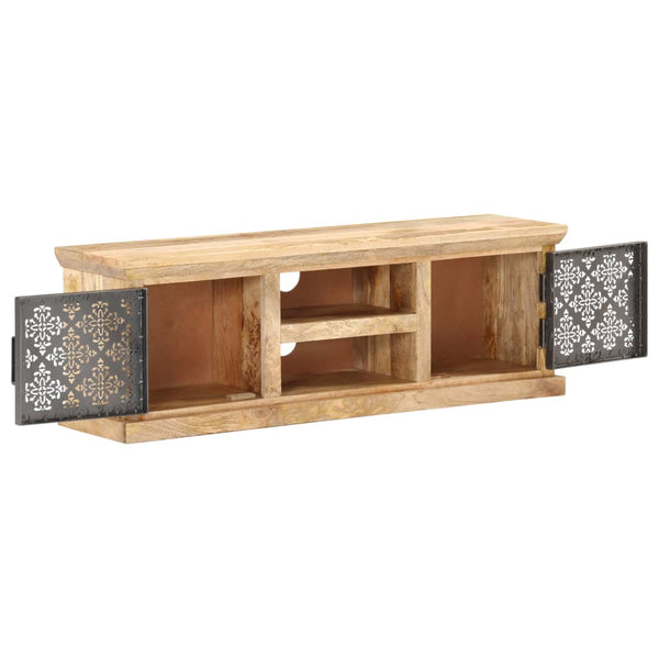 vidaXL TV Cabinet with Steel Doors 120x30x40 cm Solid Mango Wood