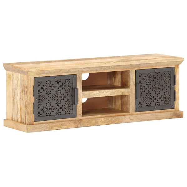 vidaXL TV Cabinet with Steel Doors 120x30x40 cm Solid Mango Wood