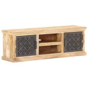 vidaXL TV Cabinet with Steel Doors 120x30x40 cm Solid Mango Wood