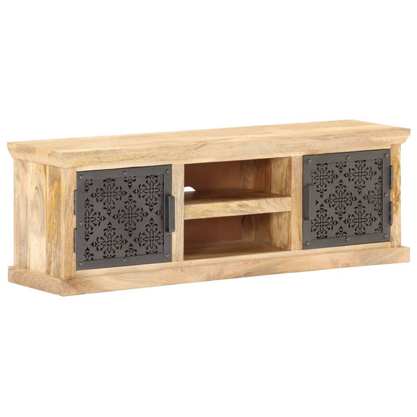 vidaXL TV Cabinet with Steel Doors 120x30x40 cm Solid Mango Wood