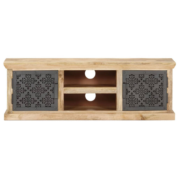 vidaXL TV Cabinet with Steel Doors 120x30x40 cm Solid Mango Wood