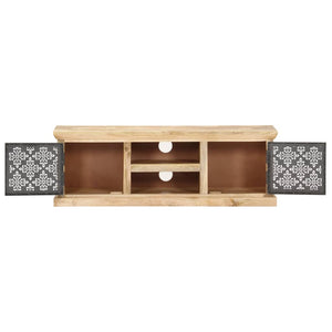 vidaXL TV Cabinet with Steel Doors 120x30x40 cm Solid Mango Wood