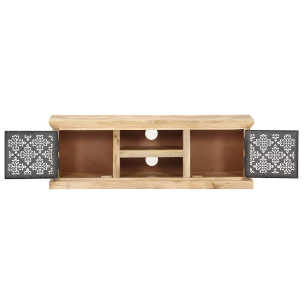 vidaXL TV Cabinet with Steel Doors 120x30x40 cm Solid Mango Wood