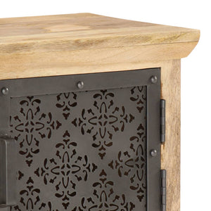 vidaXL TV Cabinet with Steel Doors 120x30x40 cm Solid Mango Wood