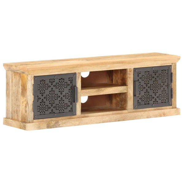 vidaXL TV Cabinet with Steel Doors 120x30x40 cm Solid Mango Wood