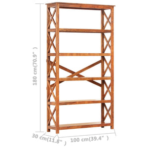 vidaXL Bookcase 100x30x180 cm Solid Wood with Honey Finish