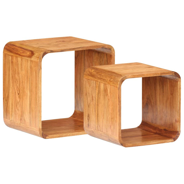 vidaXL End Tables 2 pcs. Solid Wood with Honey Finish