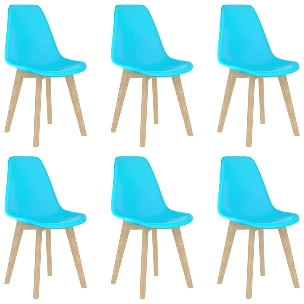 vidaXL Dining Chairs 6 pcs Blue Plastic