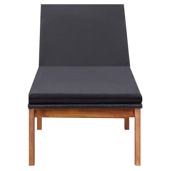 vidaXL Sun Loungers 2 pcs. with Table Poly Rattan and Solid Acacia Wood