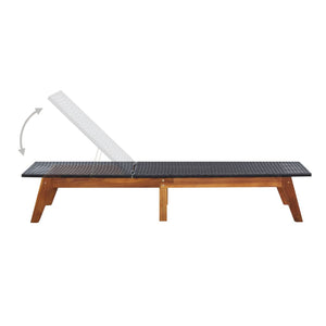 vidaXL Sun Loungers 2 pcs. with Table Poly Rattan and Solid Acacia Wood