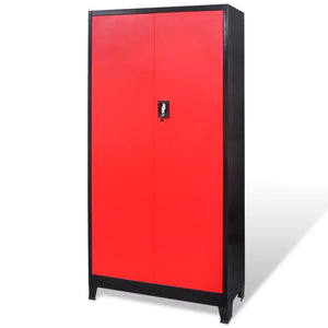 vidaXL Tool Cabinet with Tool Chest Steel 90x40x180cm Red Black