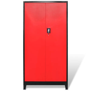 vidaXL Tool Cabinet with Tool Chest Steel 90x40x180cm Red Black