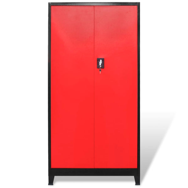 vidaXL Tool Cabinet with Tool Chest Steel 90x40x180cm Red Black