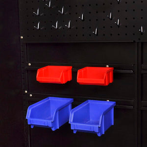vidaXL Tool Cabinet with Tool Chest Steel 90x40x180cm Red Black