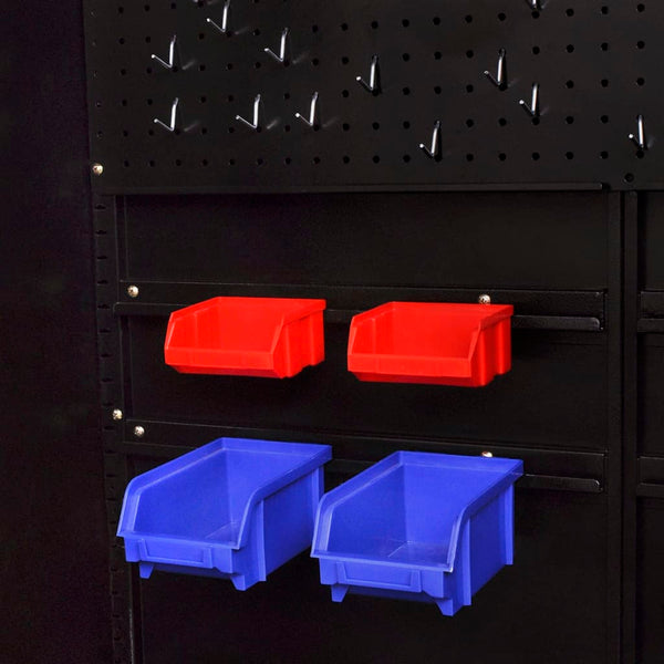 vidaXL Tool Cabinet with Tool Chest Steel 90x40x180cm Red Black