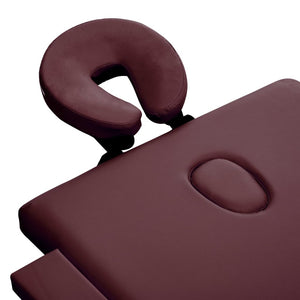 vidaXL 2-Zone Foldable Massage Table with Wooden Frame Burgundy-Purple