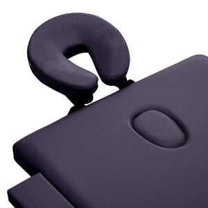 vidaXL 3-Zone Foldable Massage Table with Wooden Frame Purple