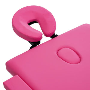 vidaXL Foldable 2-Zone Massage Table with Aluminum Frame Pink
