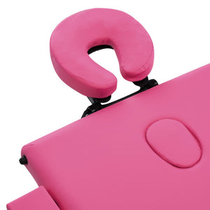 vidaXL Foldable 3-Zone Massage Table with Aluminum Frame Pink