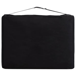 vidaXL Foldable 2-Zone Massage Table with Wooden Frame Black and Beige