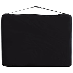 vidaXL Foldable Massage Table 2-Zone Aluminum Frame Black and White